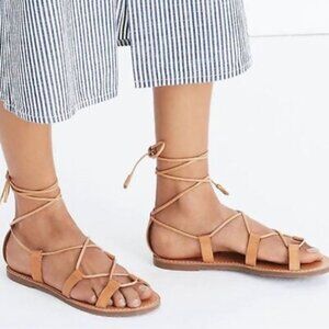 Madewell Boardwalk Lace-Up Sandal Leather Strappy Summer Womens Size 10
